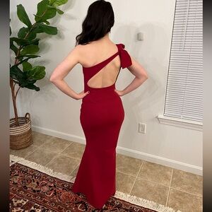 Chiara Boni Red Mermaid Style Dress with Bow- Size 2